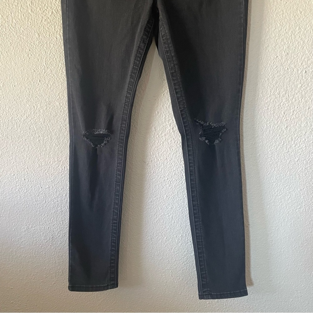 Seven7 Tummyless High Rise Skinny Jeans Women’s 8 Black Distressed Ripped - Picture 6 of 13